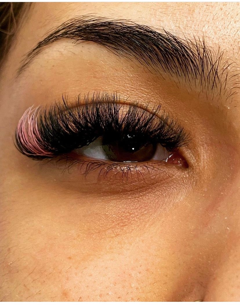 Lash extensions close-up