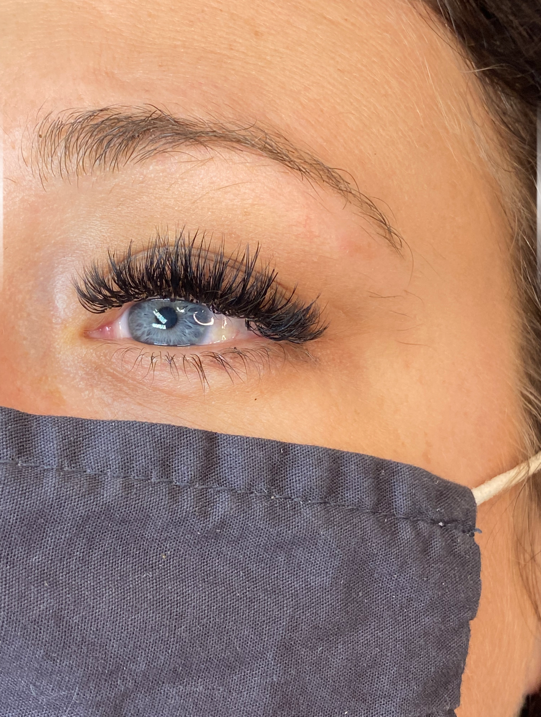 Lash extensions close-up