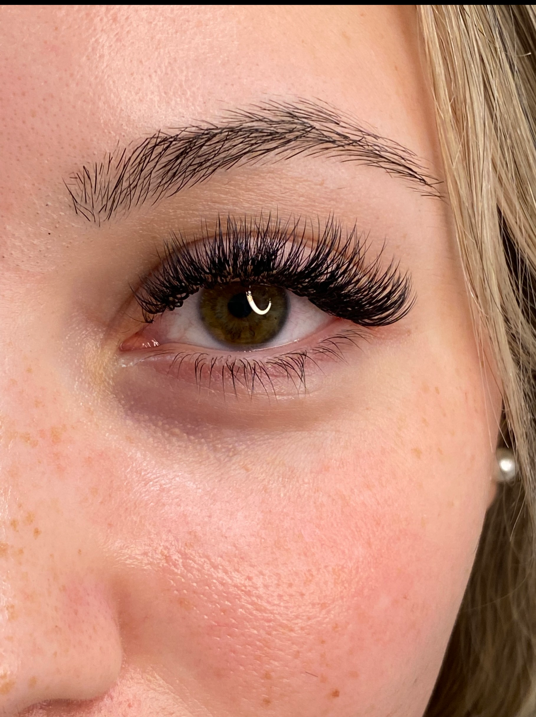 Lash extensions close-up