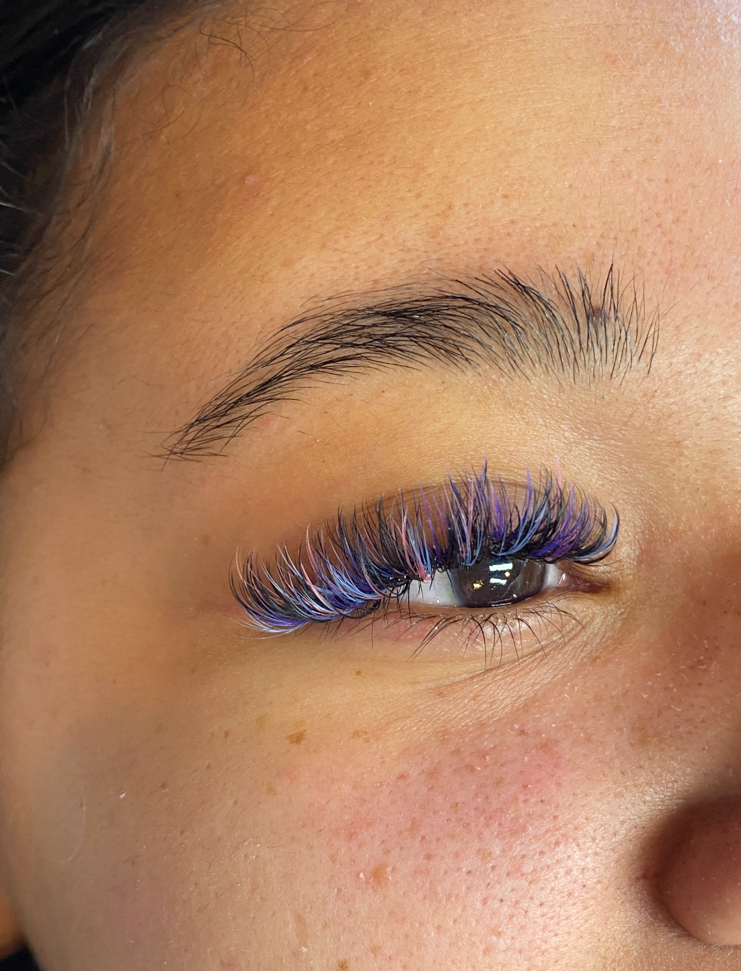 Colored lash extensions